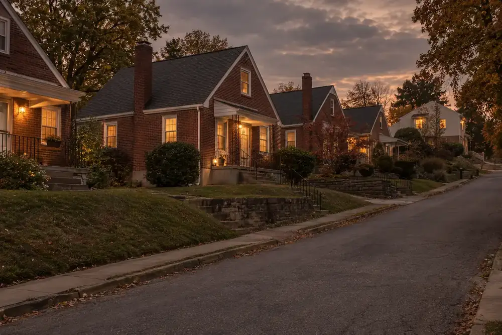 Illustration of a typical residential street in the Baldwin, PA area